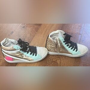 Justice sport big girls high top sparkly sneakers fashion tennis shoes sneakers